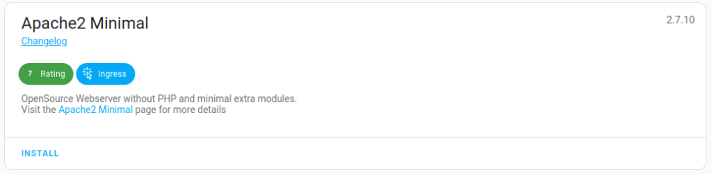 Apache2 Minimal Installation
