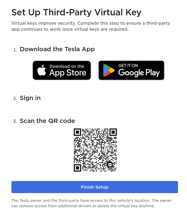 Tesla Set Up Third-Party Virtual Key